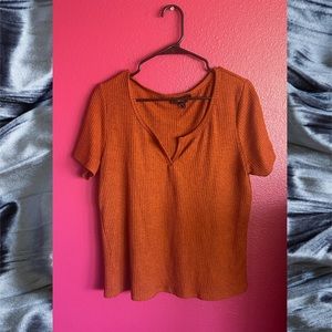 forever 21 2X rust ribbed top